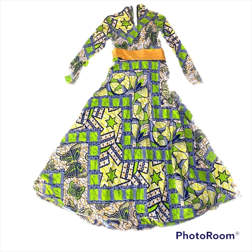 VTG 70s psychedelic hippie boho maxi dress